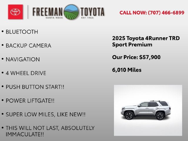 2025 Toyota 4Runner TRD Sport Premium 4WD