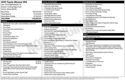 2025 Toyota 4Runner SR5 4WD