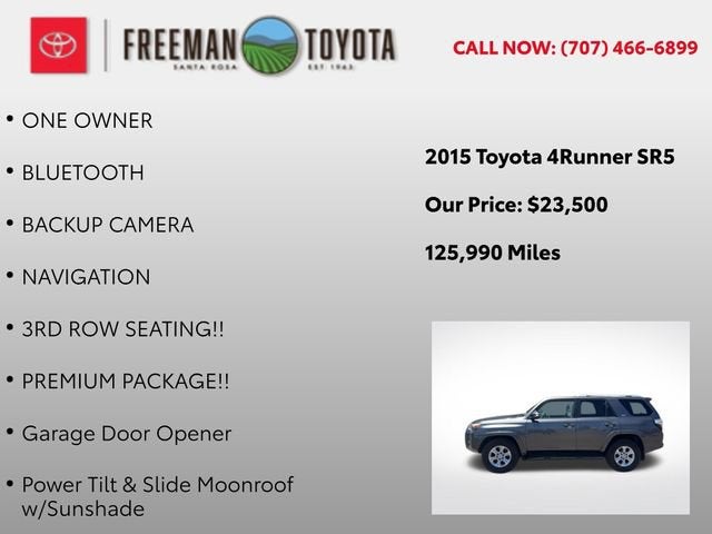 2015 Toyota 4Runner RWD 4dr V6 SR5