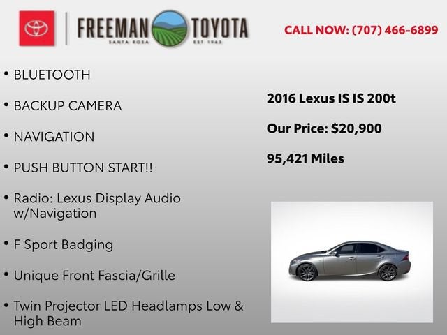 2016 Lexus IS 200t 4dr Sdn
