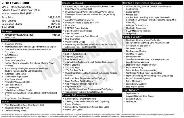2018 Lexus IS IS 300