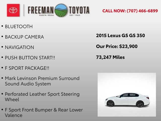 2015 Lexus GS 350 4dr Sdn RWD