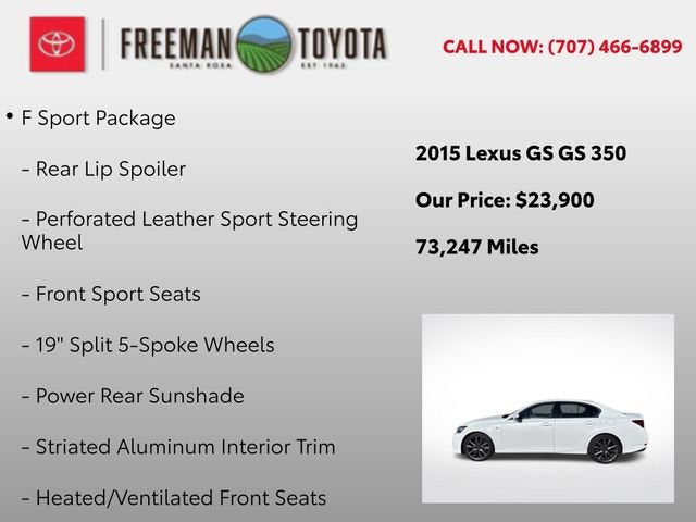 2015 Lexus GS 350 4dr Sdn RWD