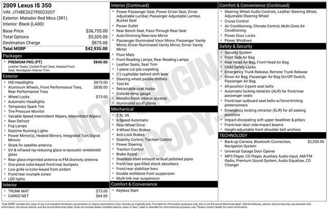 2009 Lexus IS 350 4dr Sport Sdn Auto