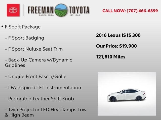 2016 Lexus IS 300 4dr Sdn AWD