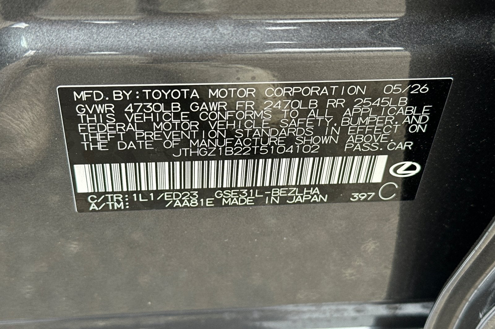 2026 Lexus IS IS 350 F SPORT RWD