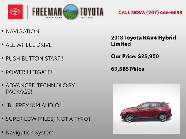 2018 Toyota RAV4 Hybrid Limited AWD