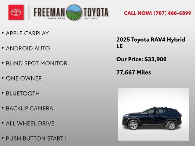 2025 Toyota RAV4 Hybrid LE AWD