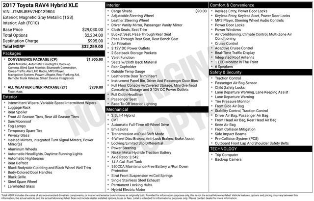 2017 Toyota RAV4 Hybrid XLE AWD