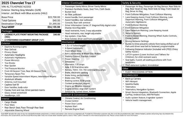 2025 Chevrolet Trax FWD 4dr LT