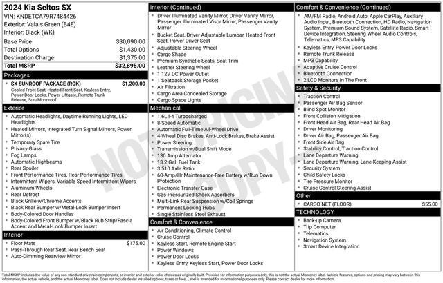 2024 Kia Seltos SX DCT AWD