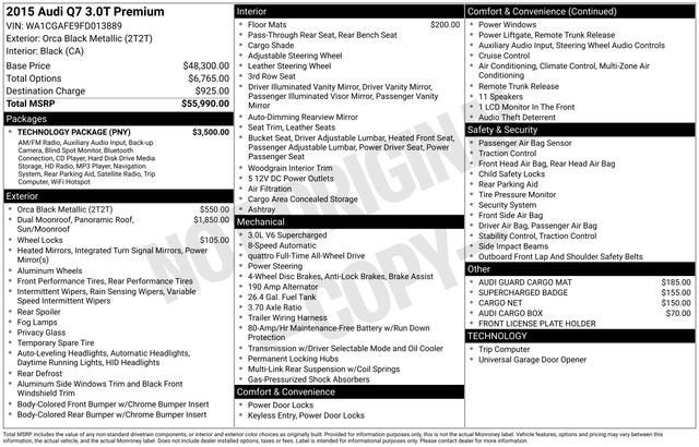 2015 Audi Q7 quattro 4dr 3.0T Premium