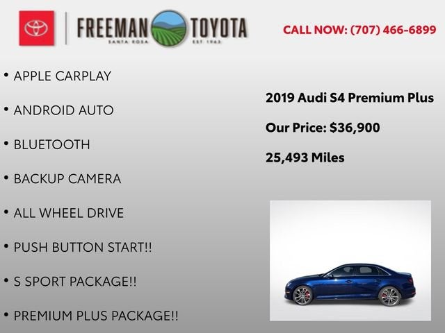 2019 Audi S4 Premium Plus 3.0 TFSI quattro