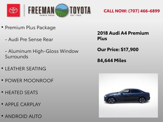 2018 Audi A4 2.0 TFSI Premium Plus S Tronic quattro AWD