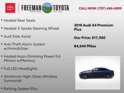 2018 Audi A4 2.0 TFSI Premium Plus S Tronic quattro AWD