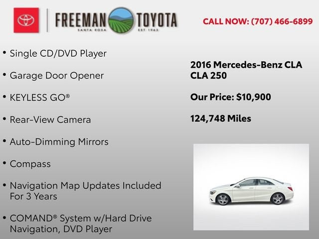 2016 Mercedes-Benz CLA 4dr Sdn CLA 250 FWD