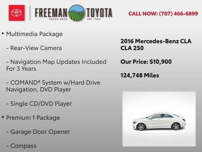 2016 Mercedes-Benz CLA 4dr Sdn CLA 250 FWD