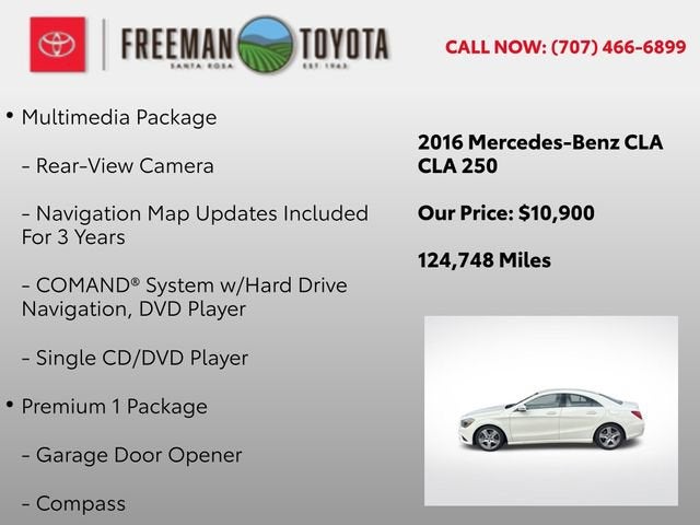 2016 Mercedes-Benz CLA 4dr Sdn CLA 250 FWD